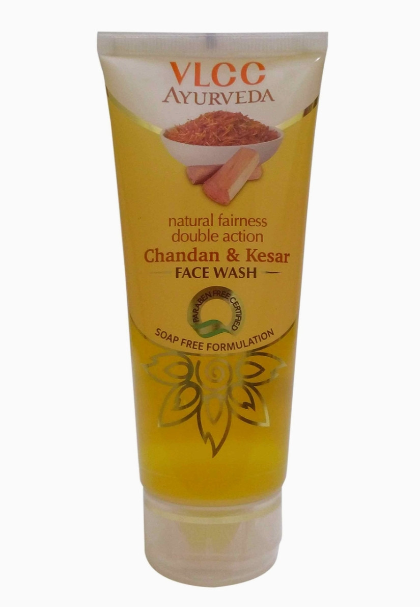 VLCC Natural Fairness Double Action Face Wash - Chandan and Kesar, 100ml Tube