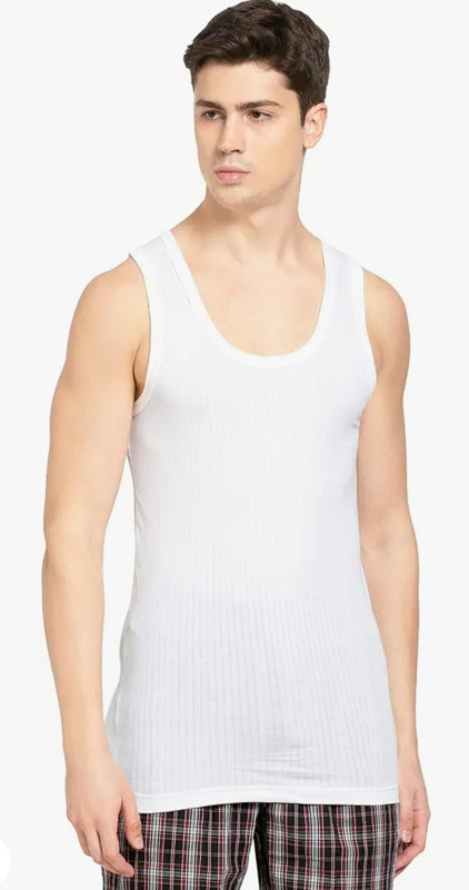 Jockey 8816 Men's Super Combed Cotton Round Neck Sleeveless Vest with Extended Length for Easy Tuck (Pack of 2)