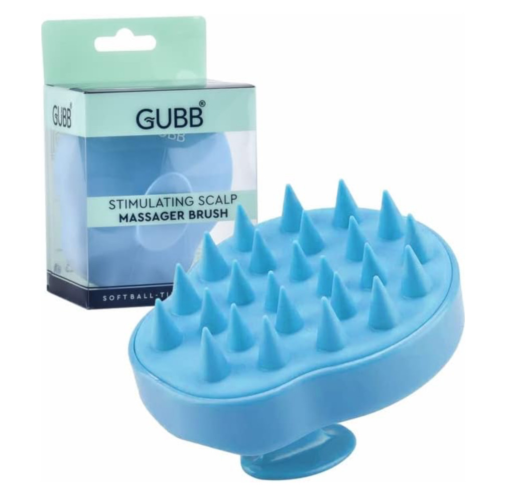 GUBB Stimulating Scalp Massage Brush with Extra & Thick Silicone Bristles | Helps Stimulate Blood Flow & Reduce Dandruff | Silicone Massager, Hair Scrubber for Hair Care