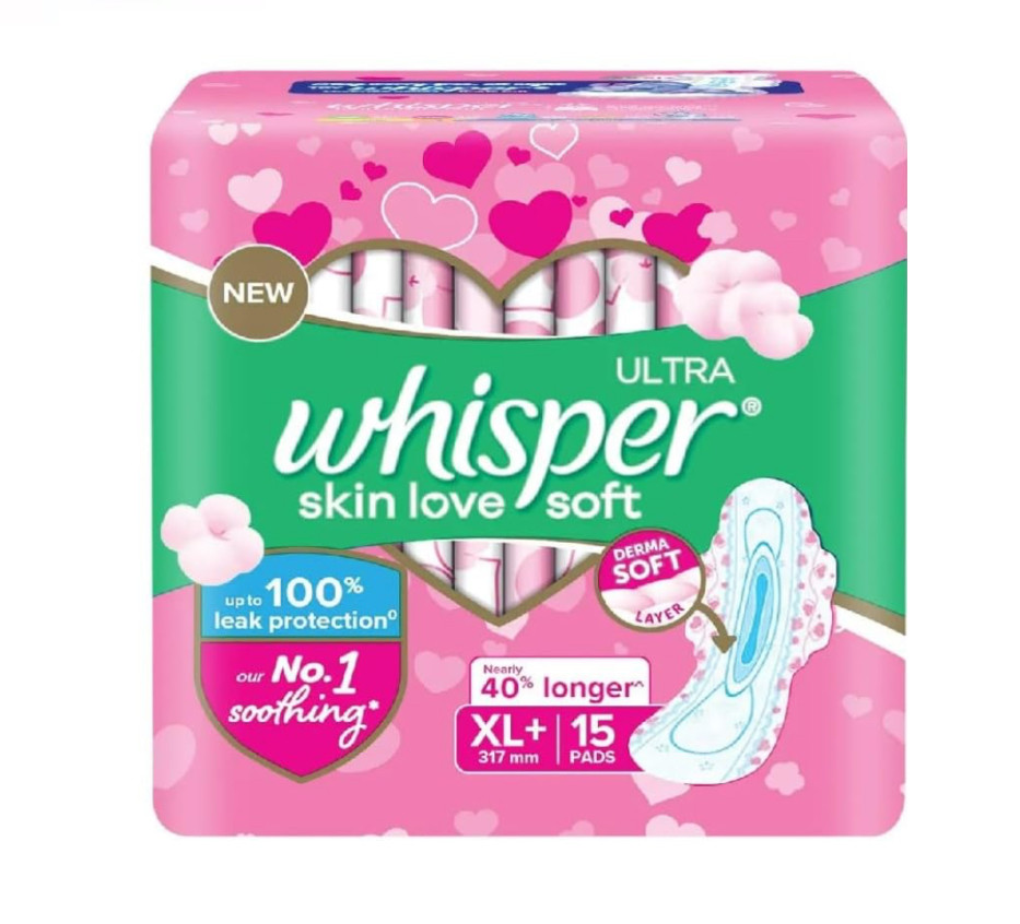Whisper Ultra Skinlove Soft Sanitary Pads For Women (XL+)