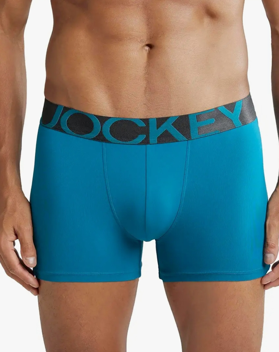 Jockey IC28 Men's Tactel Microfiber Elastane Stretch Solid Trunk with Moisture Move Treatment