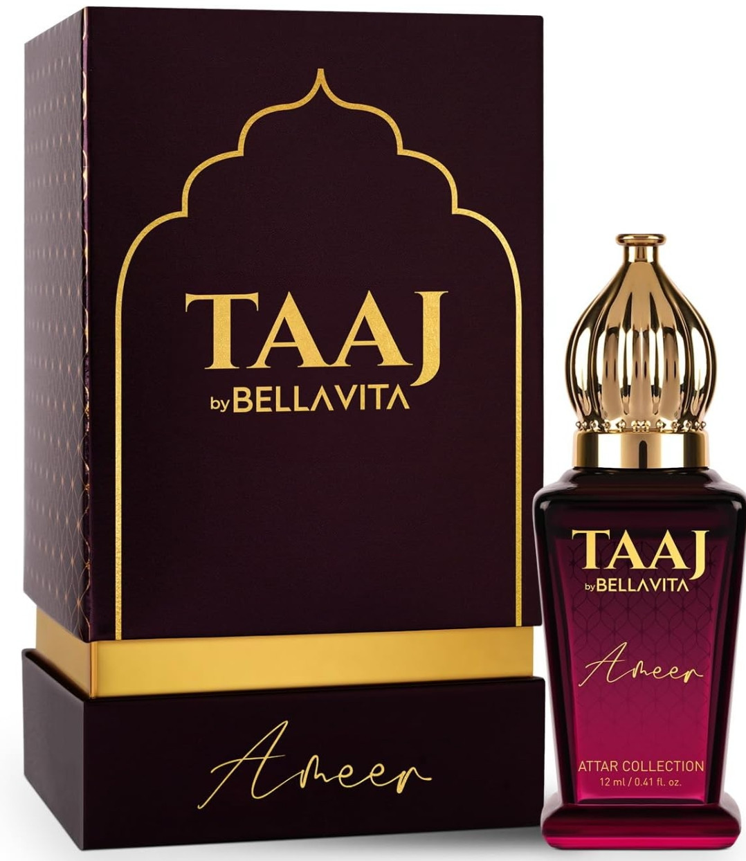 Bella Vita Luxury TAAJ Ameer Attar with Lemon, Tonka, Vanilla & Patchouli for Men and Women|Alcohol-free Roll On, Musky Long Lasting Fragrance, 12 ML