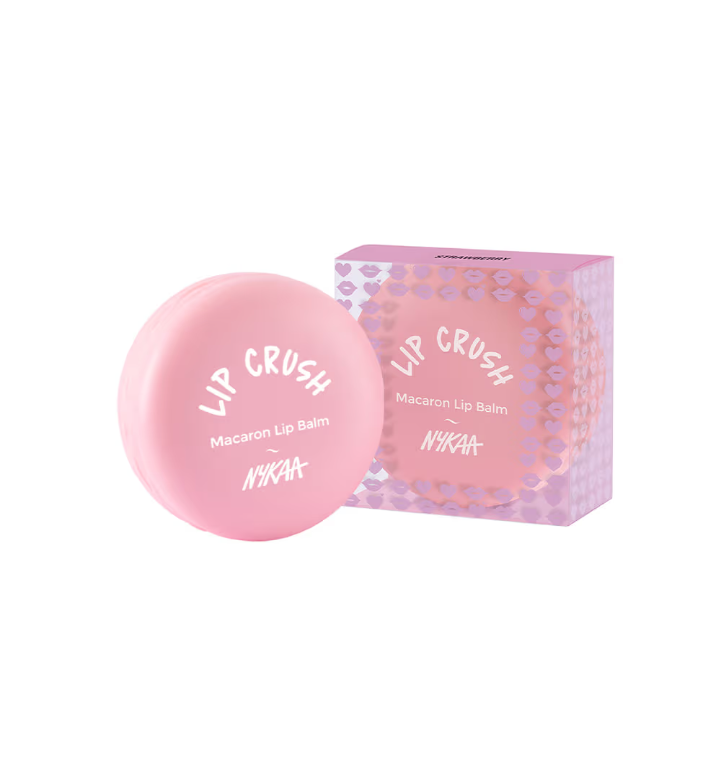 Nykaa Moisturising Macaron Lip Balm With Shea Butter, Almond Oil & Vitamin E - Strawberry (8gm)