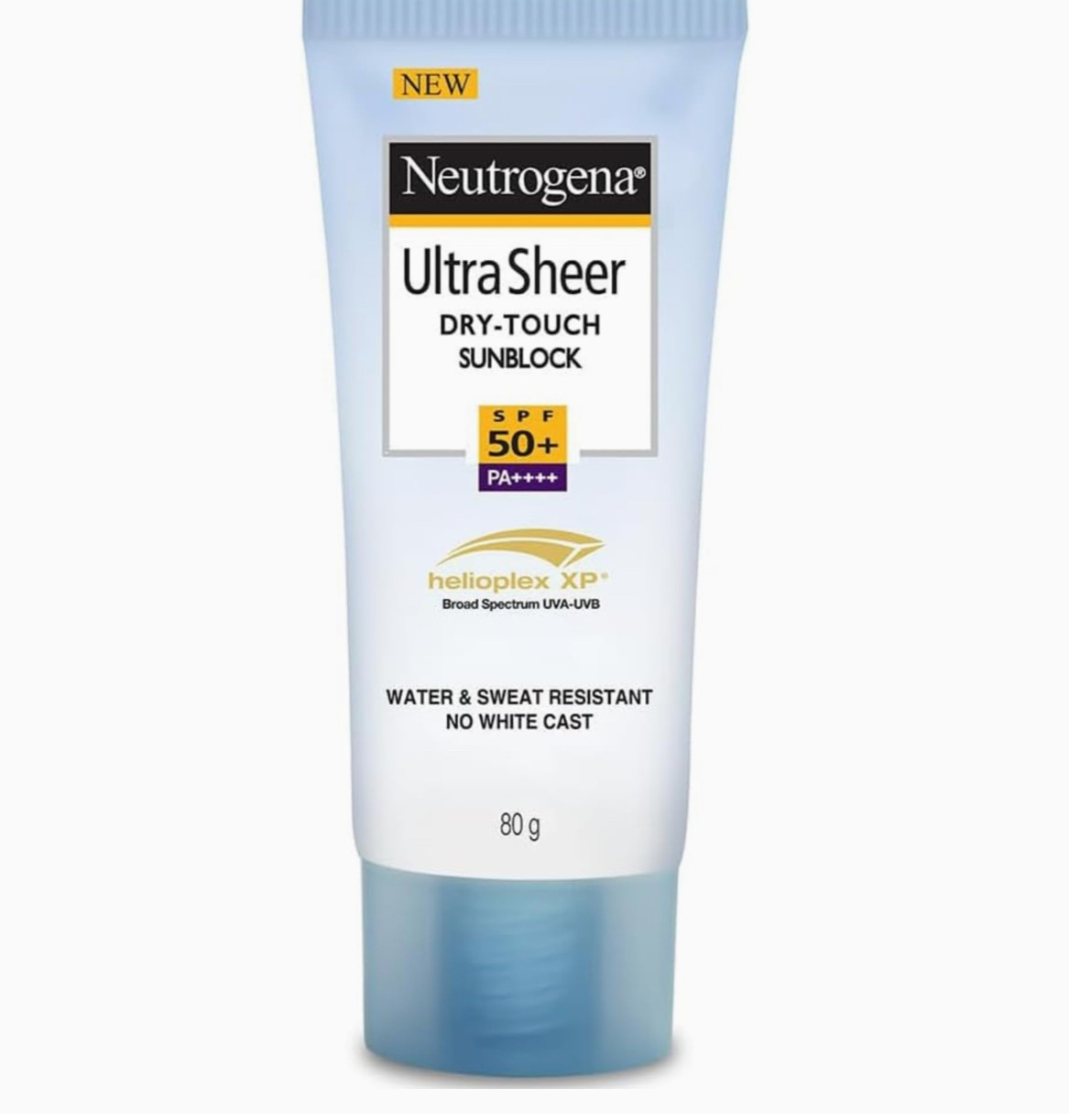 Neutrogena Ultra Sheer Sunscreen SPF 50+ | Broad Spectrum UVA/UVB PA++++ | No White Cast | Water resistant, Ultra light & Non sticky | For Oily, Dry & Sensitive Skin | For Men & Women | (80g)