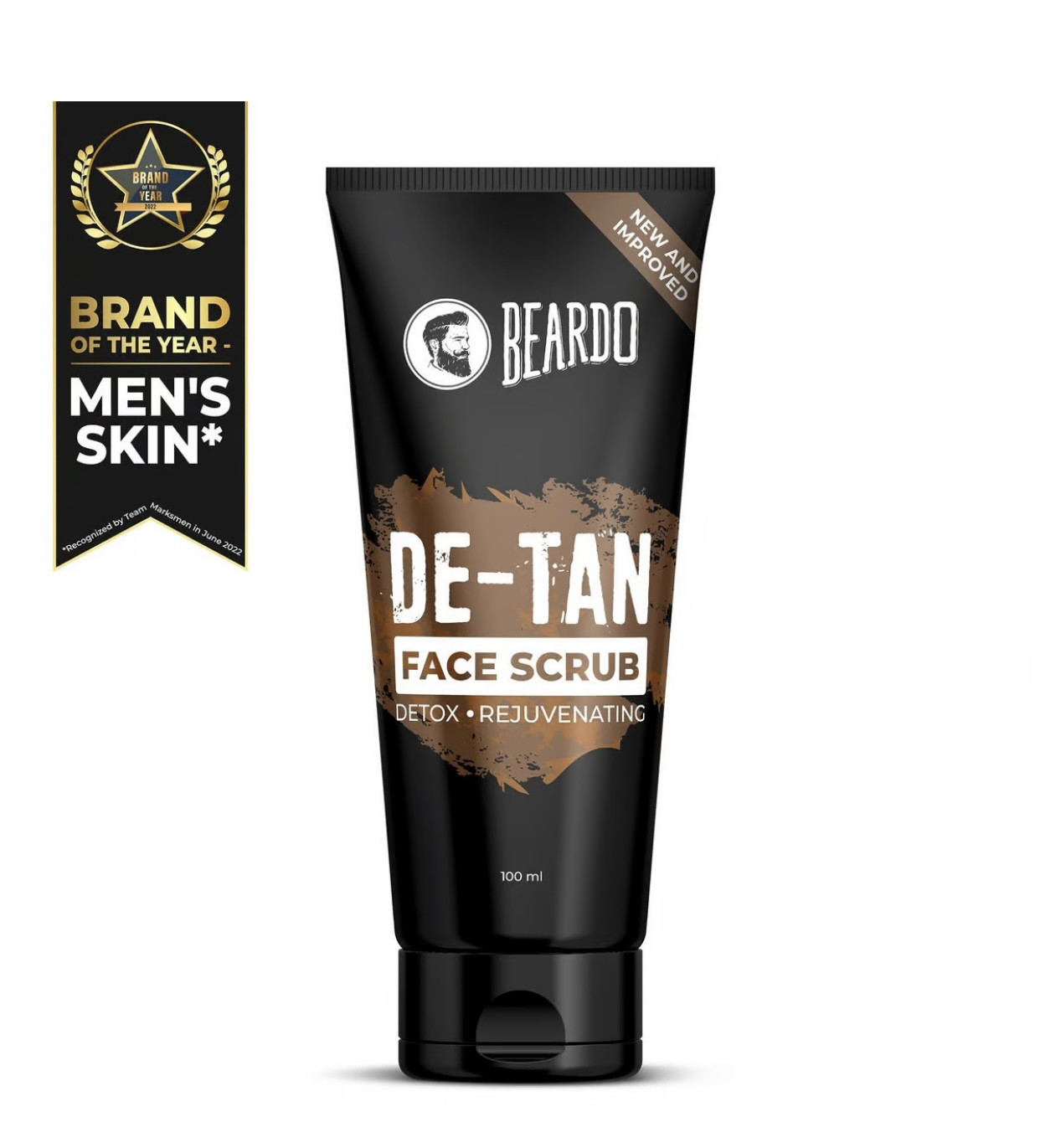 BEARDO DeTan Face Scrub for Men, 100g | Coffee Face Scrub for Blackhead & Tan Removal | Glowing Skin with Dual Bead Exfoliation | Reduce Dark Spots & Oil Control