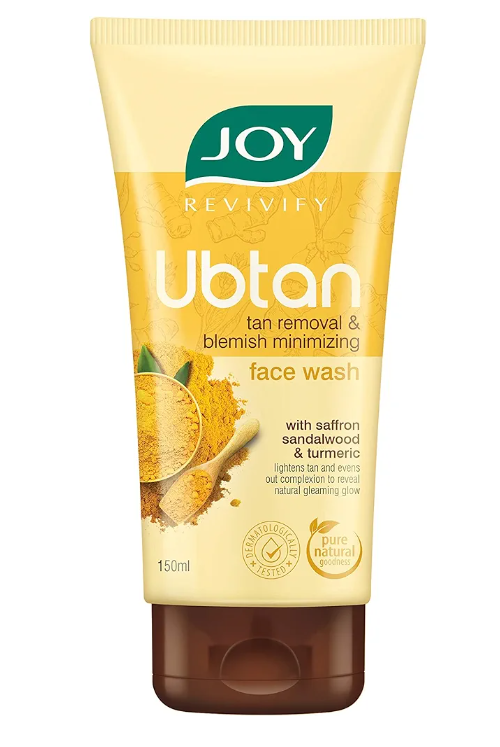 Joy Tan Removal Ubtan Face Wash For Bright & Glowing Skin (150ml) | Natural Face Wash with Turmeric & Saffron for Acne & Tan Removal | Face Wash for Men & Women