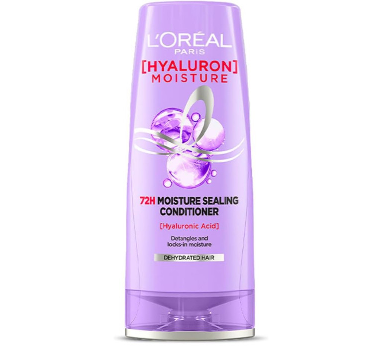 Loreal Paris Moisture Seal Conditioner, with Hyaluronic Acid, for Dry and Dehydrated Hair, Adds Shine and Bounce, Hyaluron Moisture 72H, 180ml