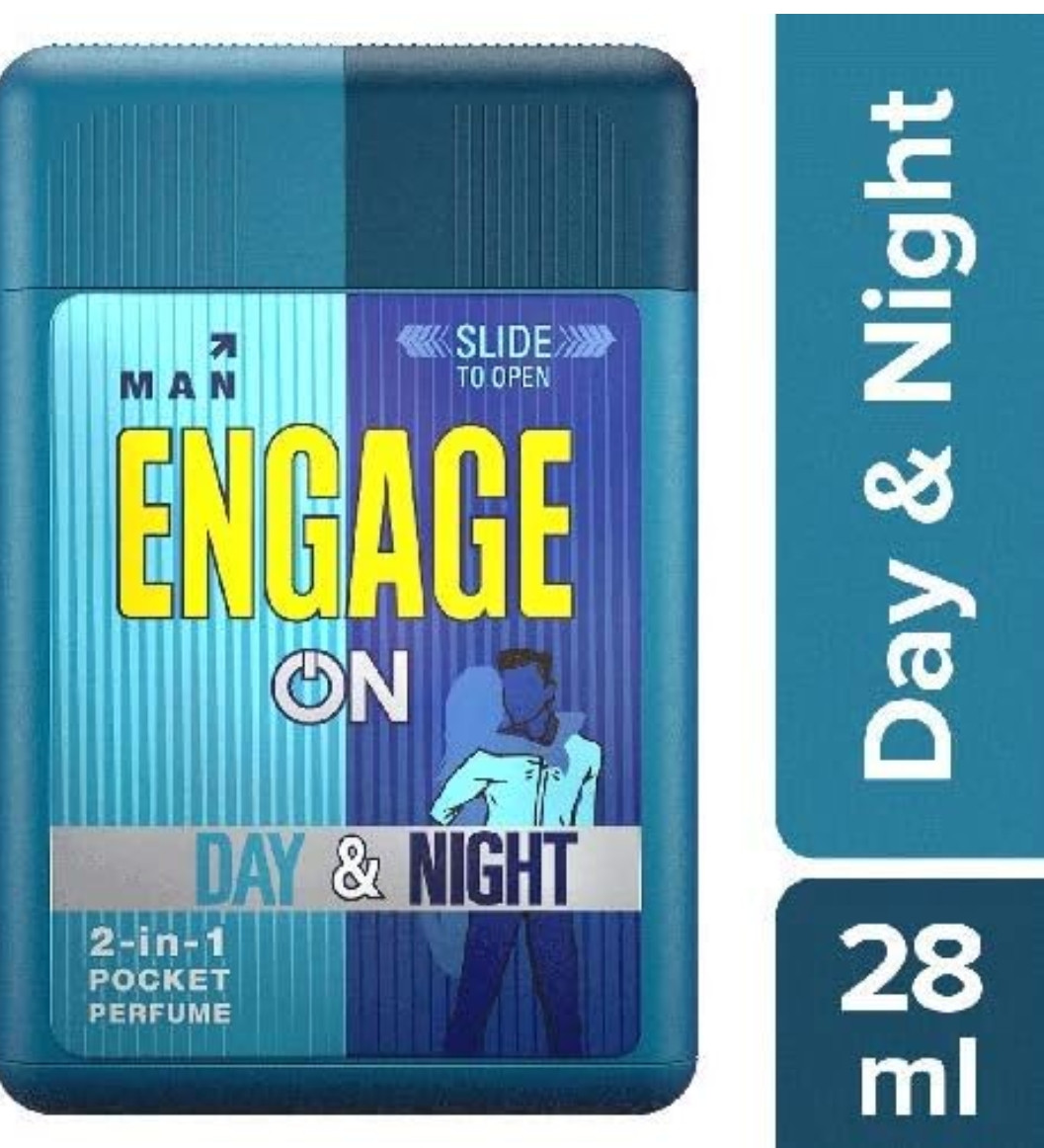 Engage On 2-In-1 Pocket Perfume Man Day & Night, Skin Friendly, 28 ml