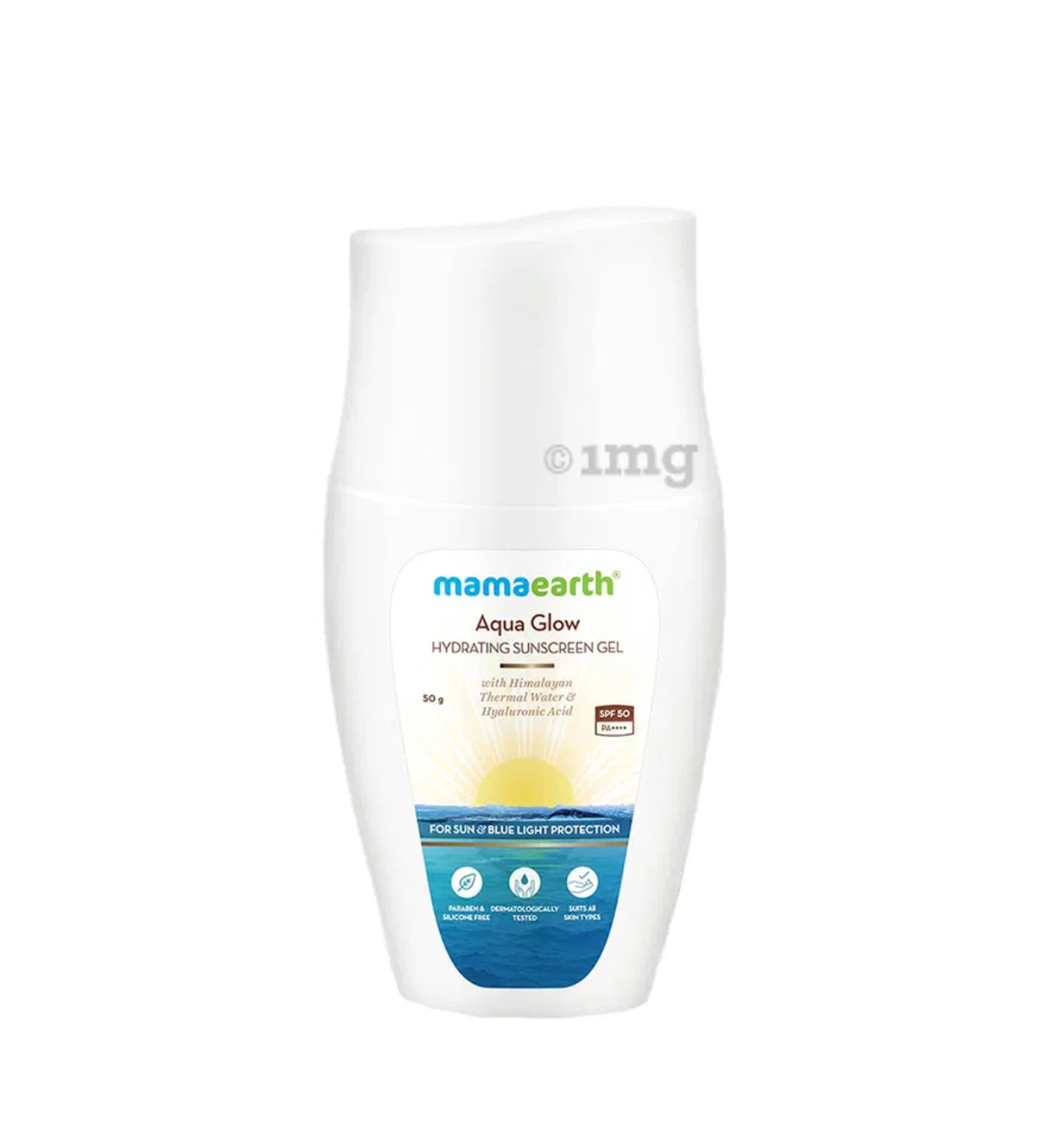 Mamaearth Aqua Glow Hydrating Sunscreen Gel with Hyaluronic Acid & Aloe Vera | SPF 50 PA++++ 50g