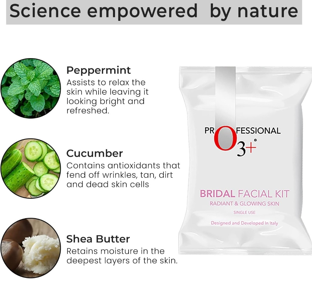 O3+ Bridal Facial Kit for Radiant and Glowing Skin - Suitable for All Skin Types