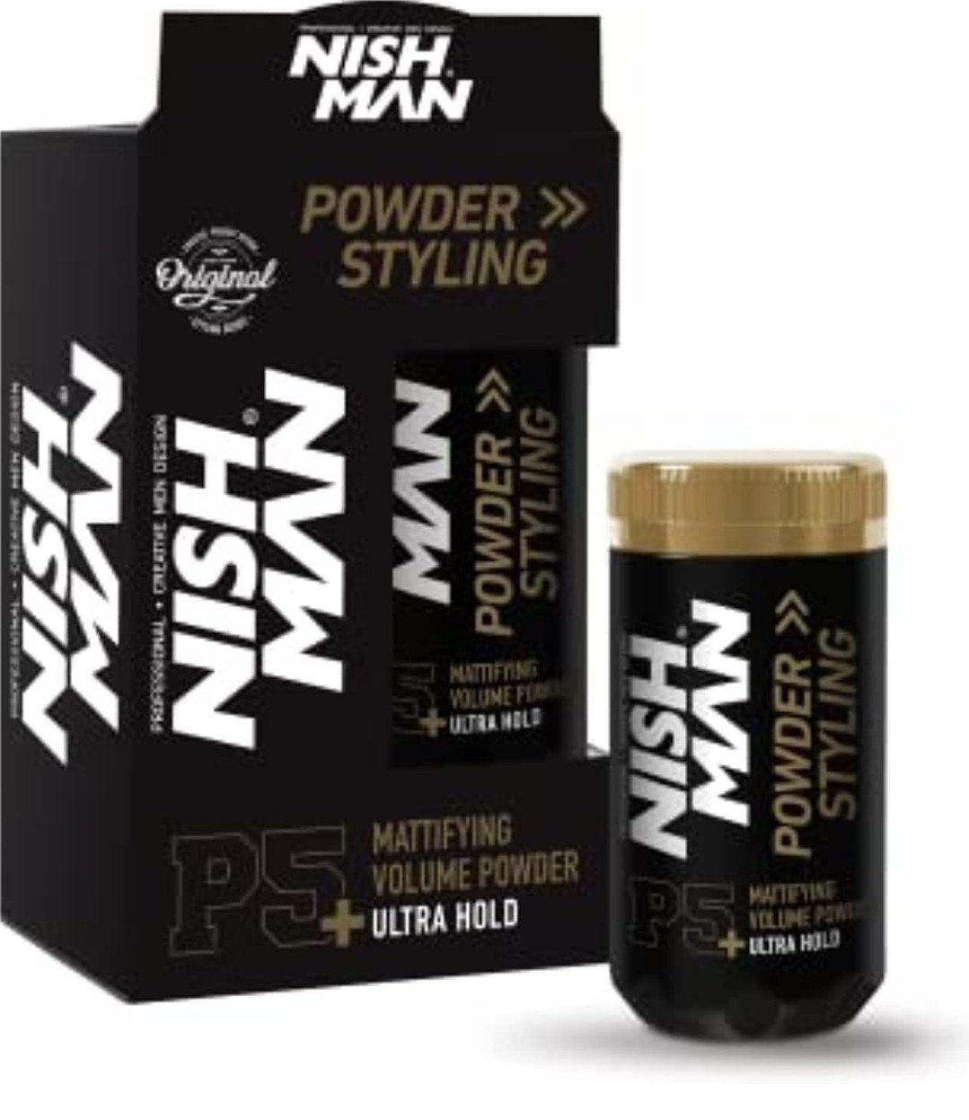 Nishman Mattifying Volume Powder Hair Wax 20gm P5+ ULTRA HOLD | Matte Finish| 36 HRS Strong Hold | Vegan & Cruelty Free | Hair Voluminizing Powder Wax | Paraben & Sulphate Free
