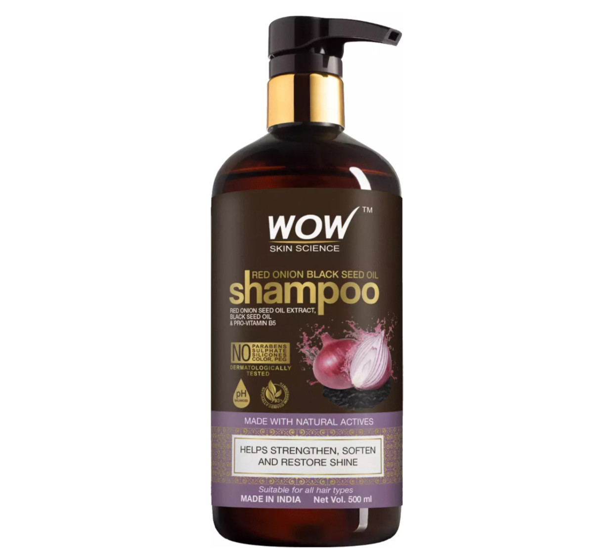 Wow Skin Science Red Onion Black Seed Oil Shampoo - 500ml