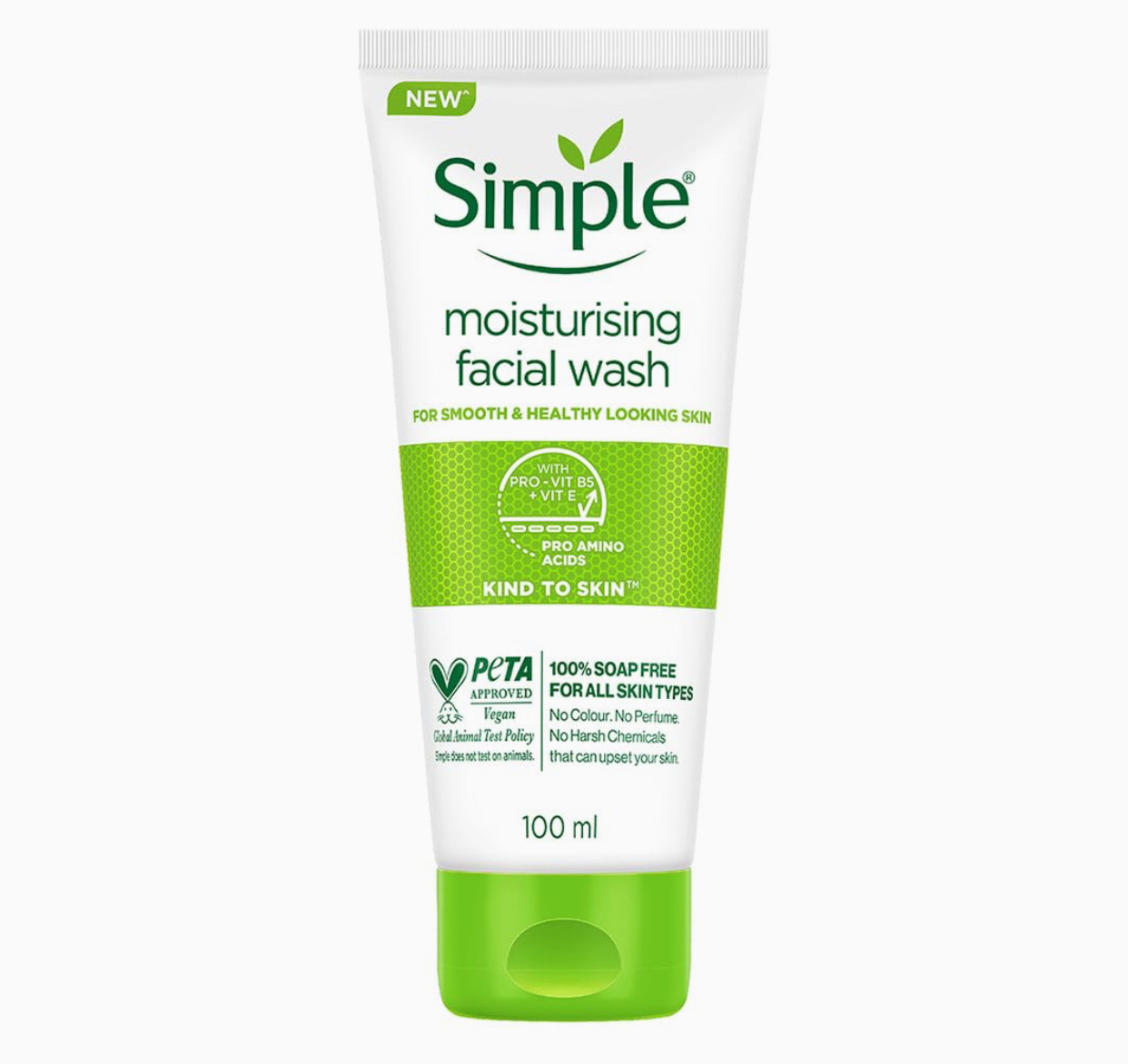 Simple Skin Kind Moisturizing Facial Wash 100 ml | 100% Soapless Facewash | For Normal to Dry Skin