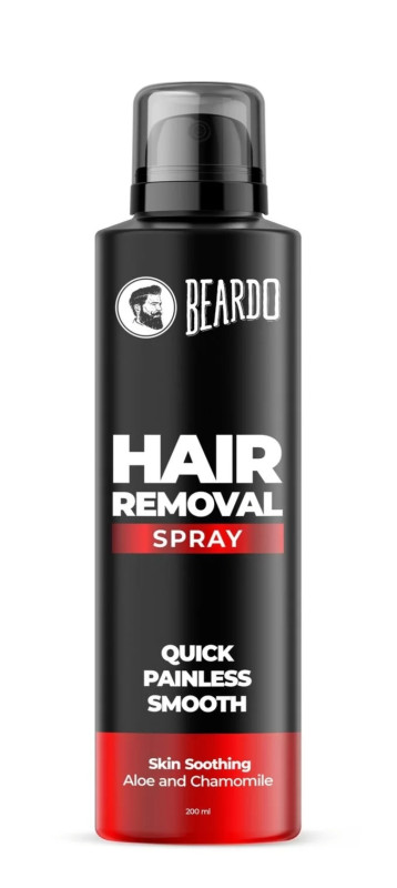 Hair Removal Spray For Men, 200 ml | Skin Soothing Aloe & Chamomile | Quick & Painless Hair Removal Cream Spray For Chest, Arms, Legs & Back By Beardo
