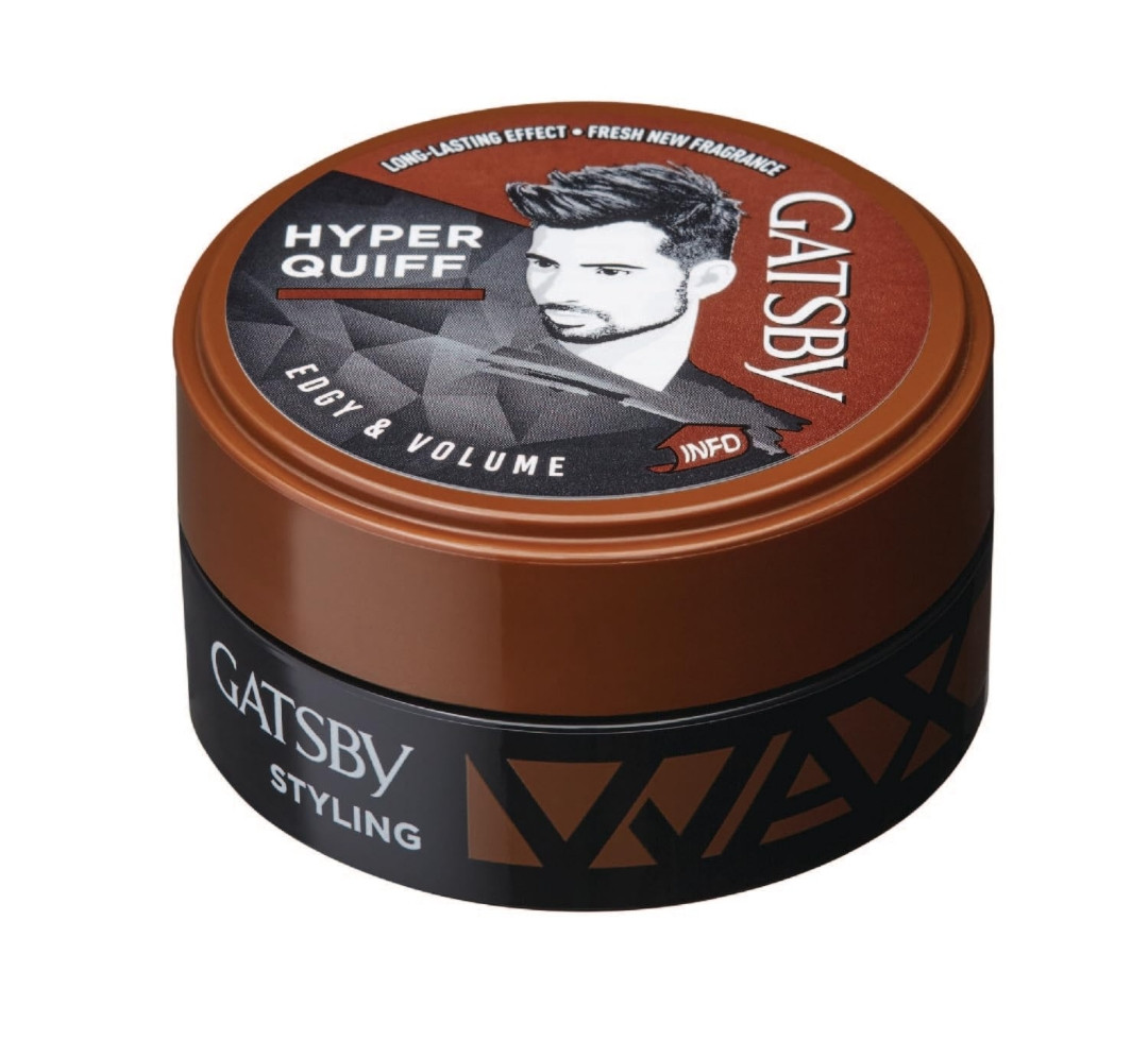 Gatsby  Hair Styling Wax - Edgy & Volume, For Hyper Quiff Style, Non Sticky, Volumizing Finish, Anytime Re-Stylable, Easy Wash Off, 75gm