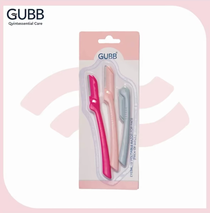 GUBB Face & Eyebrow Razor - 3 Foldable Facial Razors