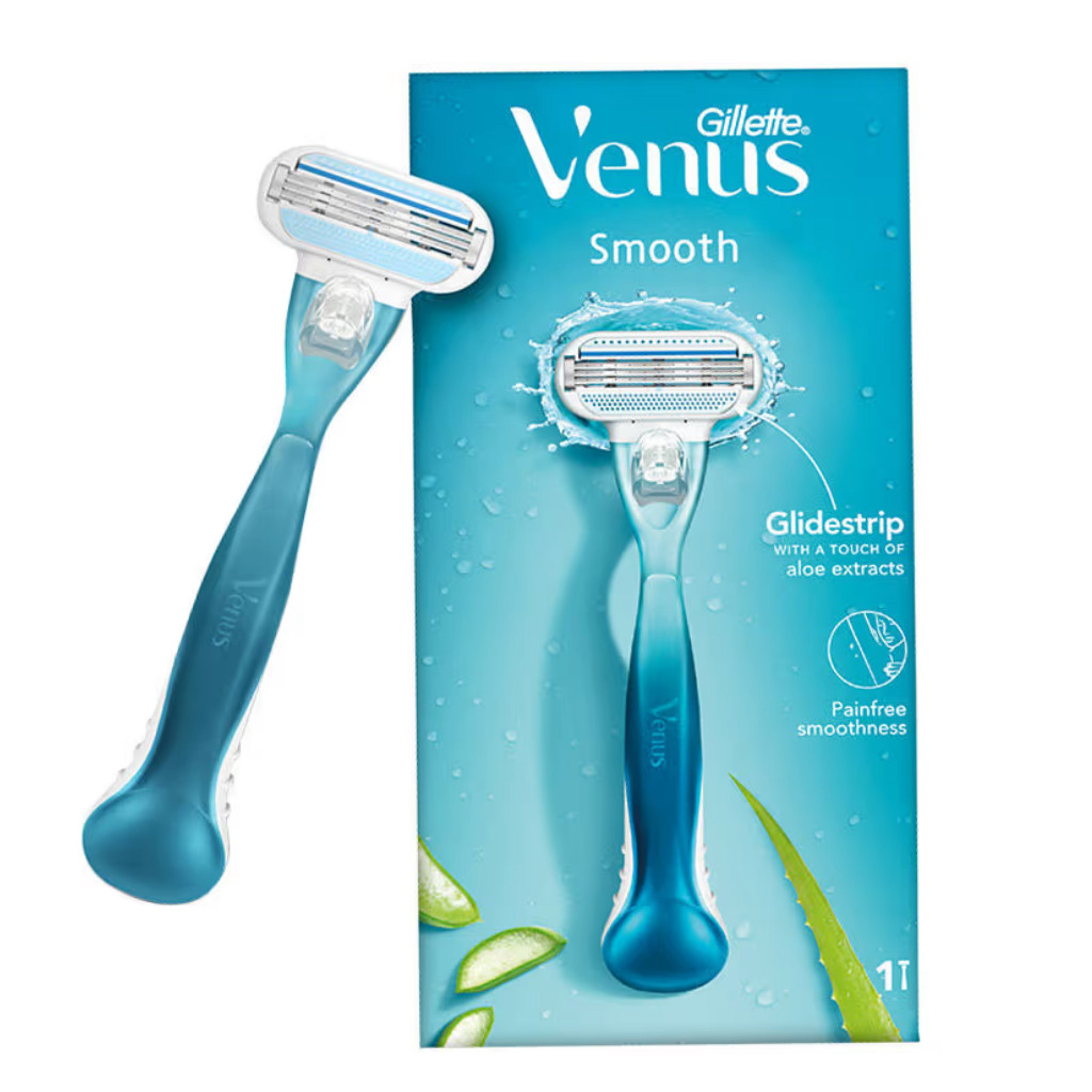 Gillette Venus Hair Removal Razor For Women with Aloe Vera Smooth 1 Pc + 2 Refill Blades