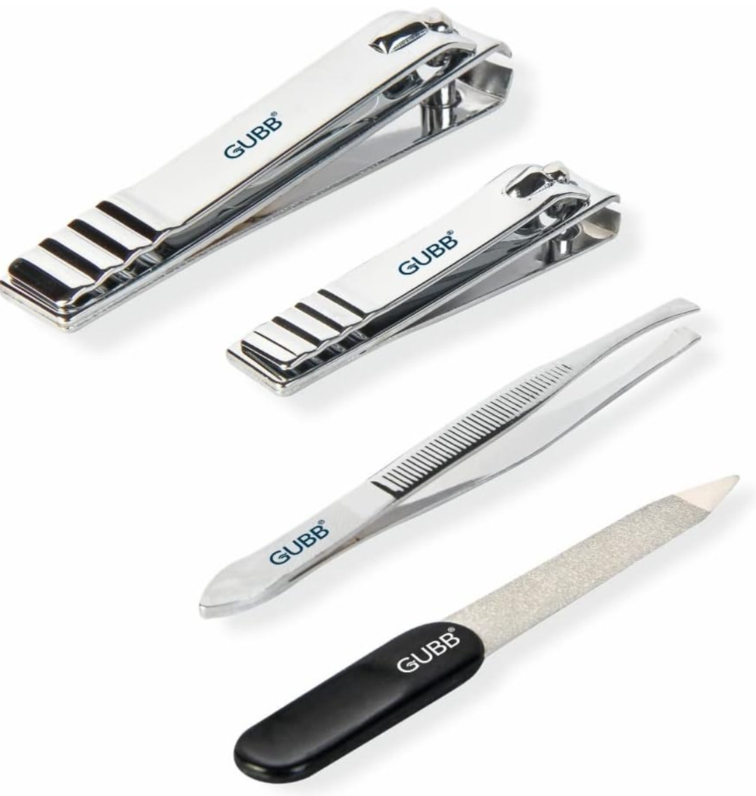 GUBB Nail Care Kit - Toe Nail Clipper, Finger Nail Cutter, Nail Filer & Flat Tweezer | Nail Clipper For Manicure, Nail Shaper for Smooth Nail Finish, Rust Resistant - Sharp & Durable Edge