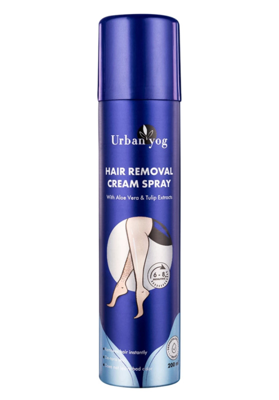 Urban Yog Hair Removal Cream Spray for Women Painless Body Hair Removal for women’s Hands, Legs & Under Arms | Natural & Safe