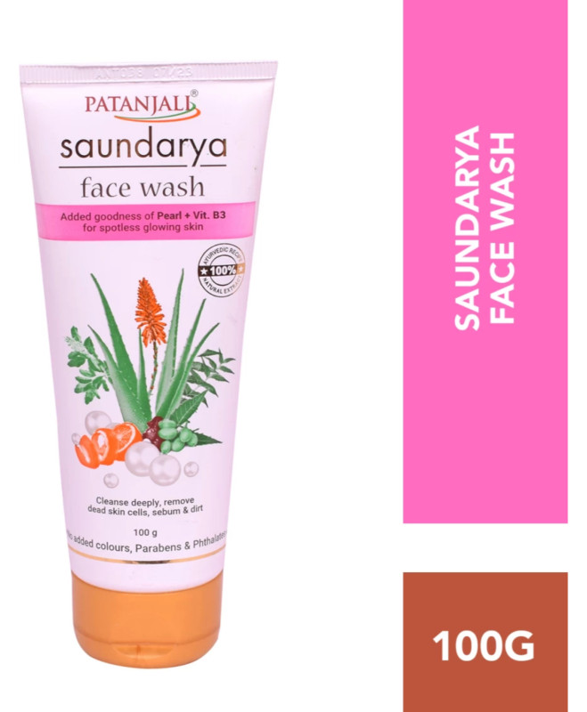 Patanjali Saundarya Face Wash 100 Gm Tube for Nourishing
