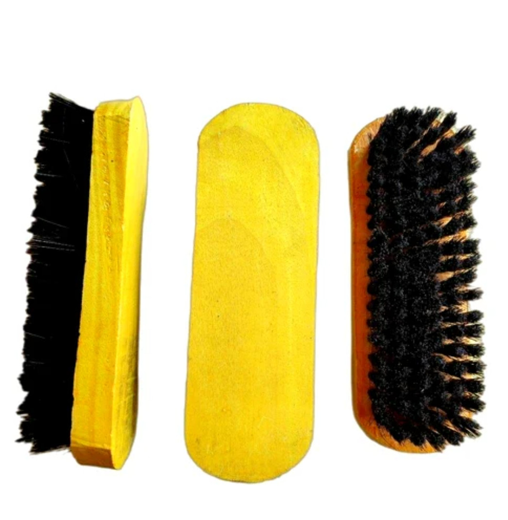 Neutral Wooden And Nylon Shoes Polish Brush,