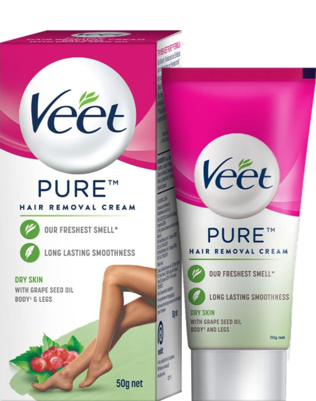 Veet Pure Hair Removal Cream for Women With No Ammonia Smell, Dry Skin