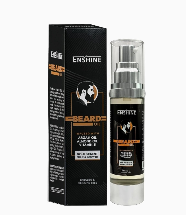 Beard Growth Oil for Men 50ml Helpful Growing Beard Faster with Vitamin E - Infused with Natural Argan & Almond Oil, Non Stciky Formula Provides Shine to Beard & Moustache|No Harmful Chemical