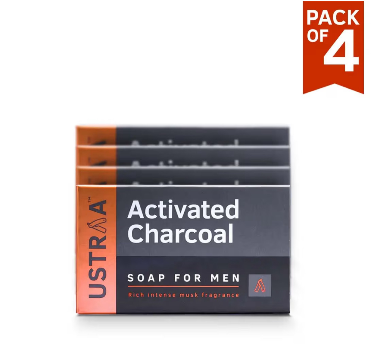 Ustraa Activated Charcoal Soap Buy 3 Get 1 Free(100gX4=400g)