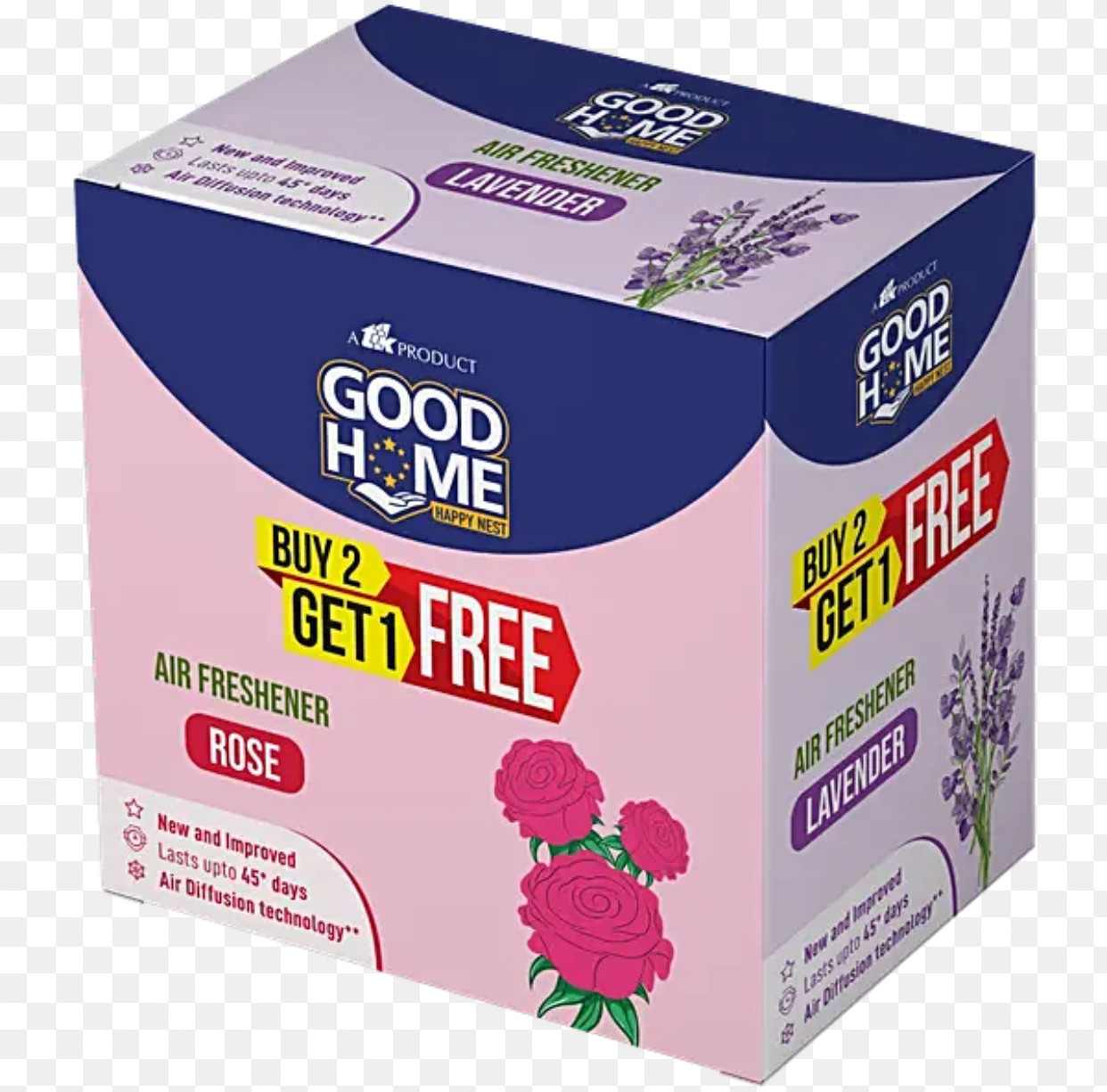 GOOD HOME AIR FRESHENER 75 Gm (BUY2 GET 1 FREE) | Rose,Lavender & Floral