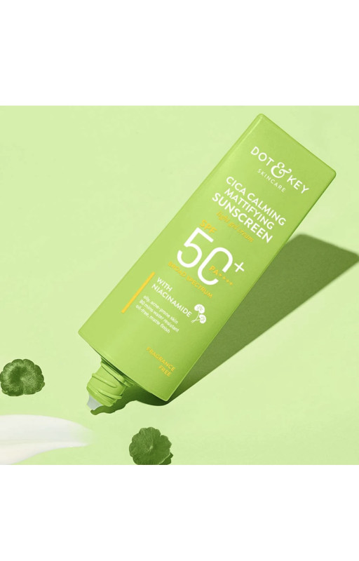 DOT&KEY Cica Calming Mattifying Sunscreen, SPF 50+ PA++++,50g