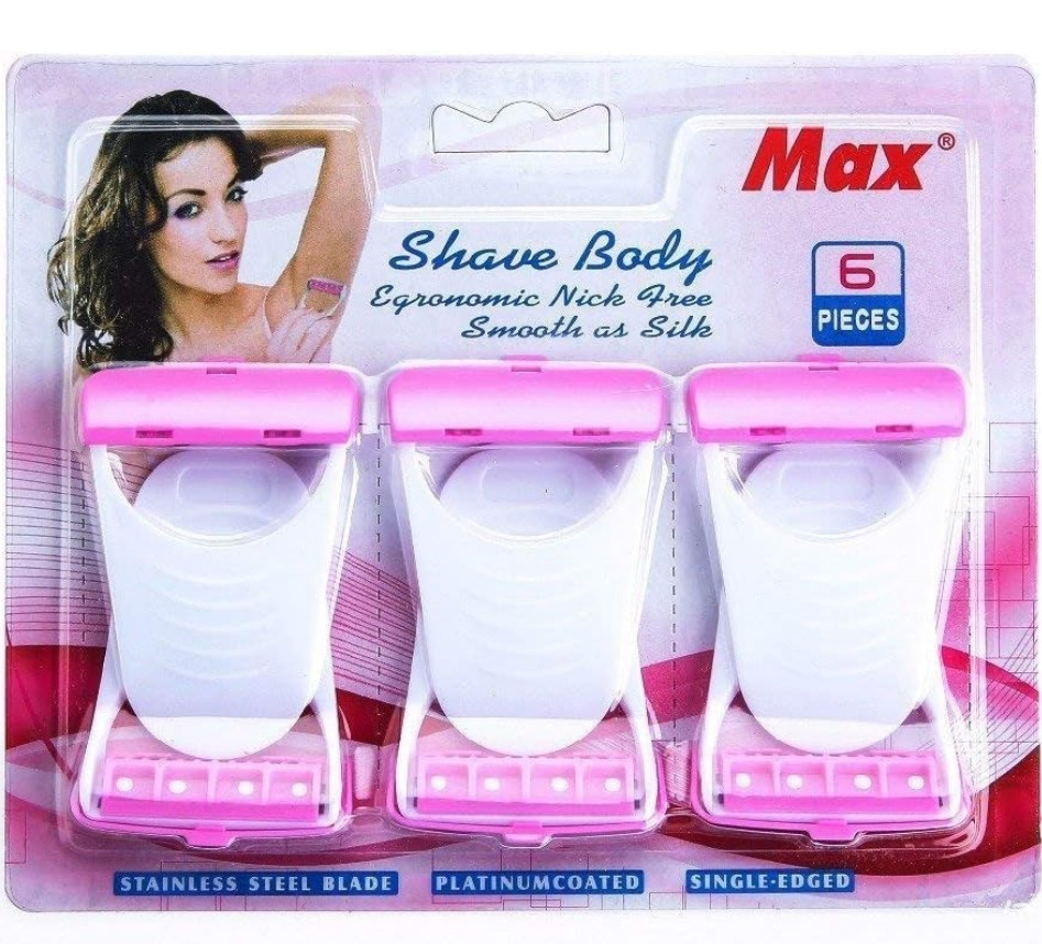 Ajoom Max Body Shaver Razor Disposable and Bikini Razor For Women and Girl (Pink)pack of 6