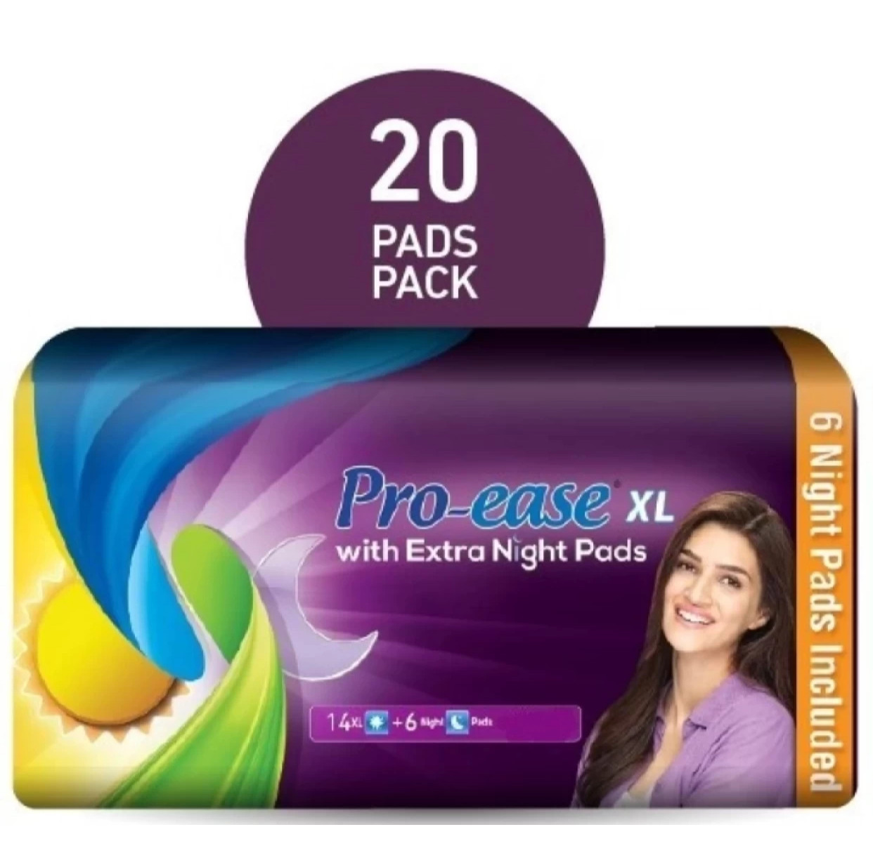 Pro-ease Day & night combo XL-20 pads (14+6) piece of 20 Sanitary Pad